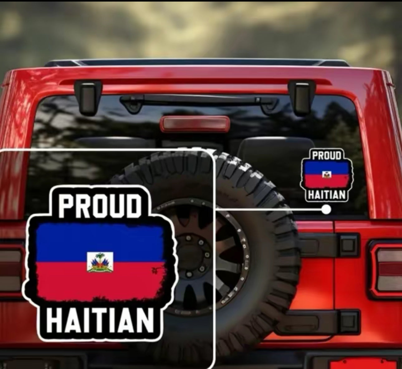 Haitian flag sticker