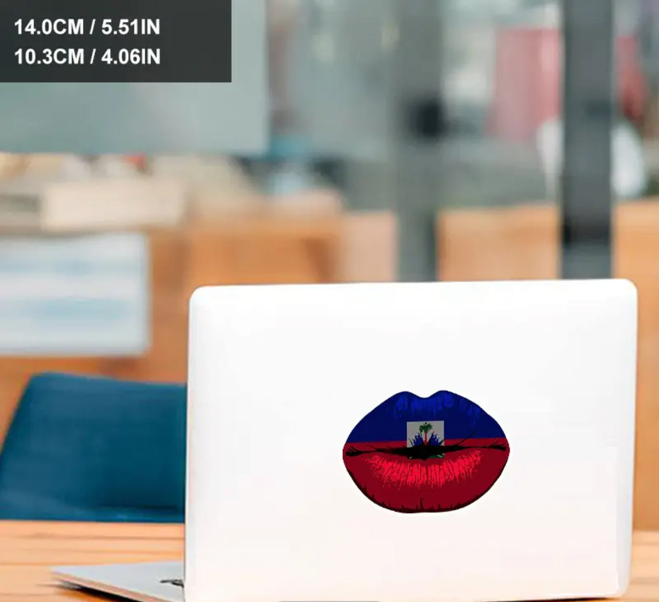 Haitian flag kiss sticker
