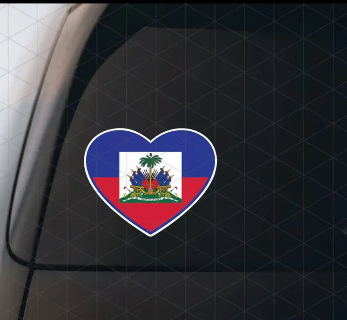 Haitian flag heart stickers