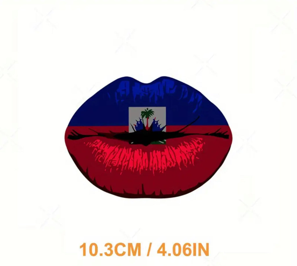 Haitian flag kiss sticker