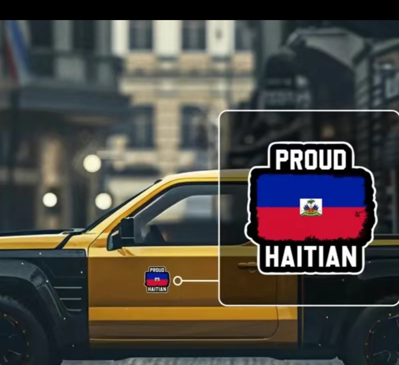 Haitian flag sticker