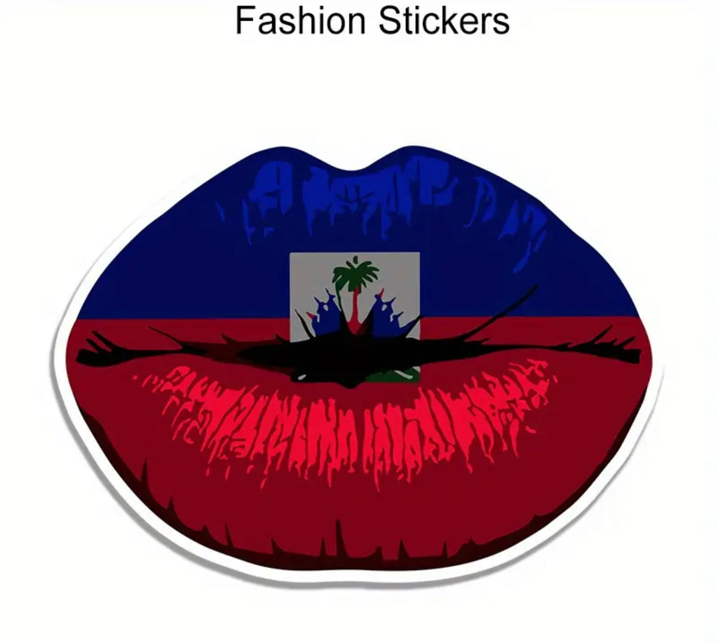 Haitian flag kiss sticker